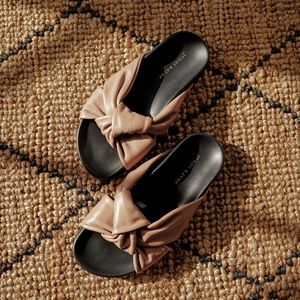 Jenni Kayne Leather Knot Sandal Taupe - Size 41